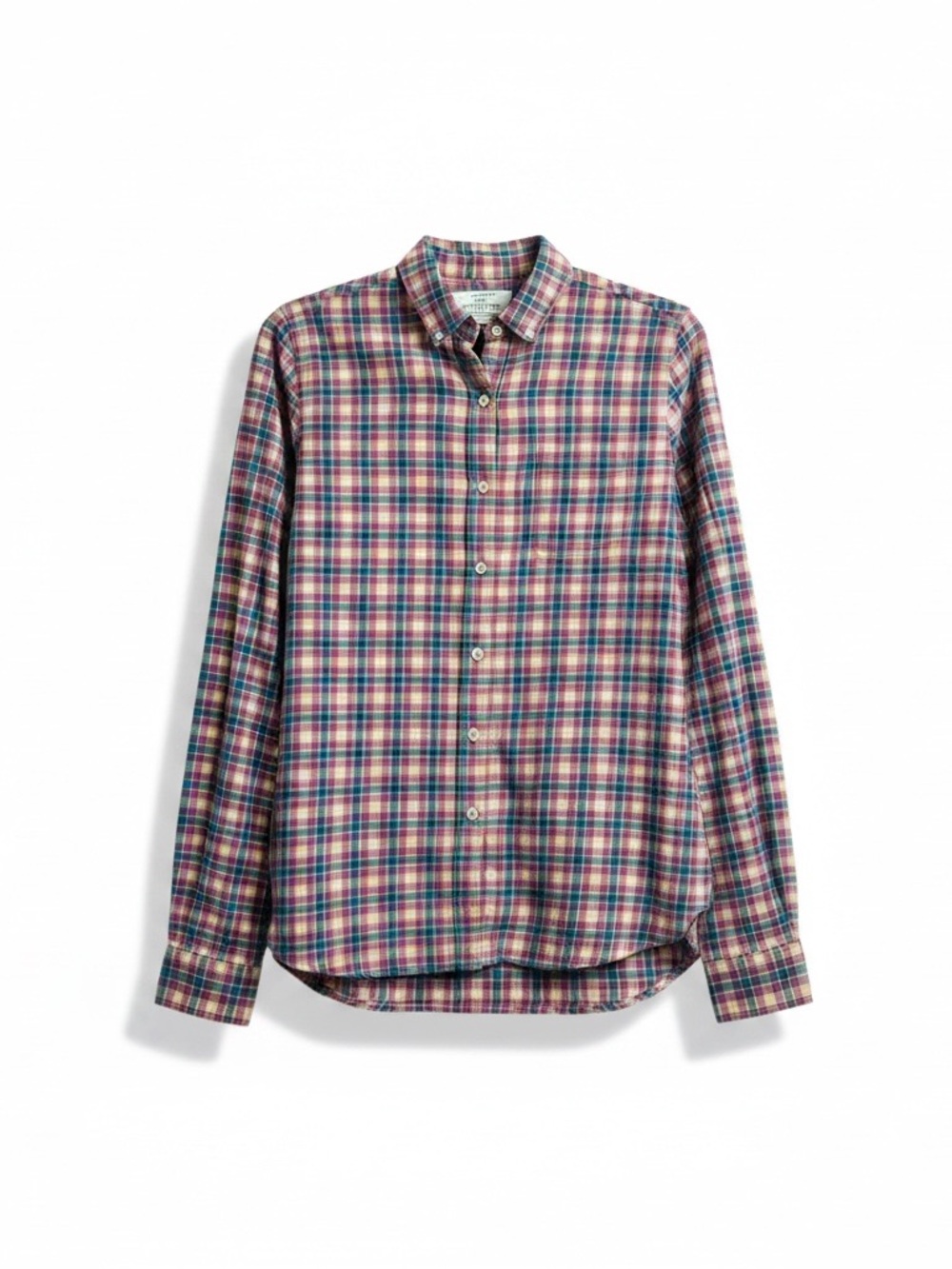 Trovata Plaid Button-Down Shirt in Pink, Blue & Cream